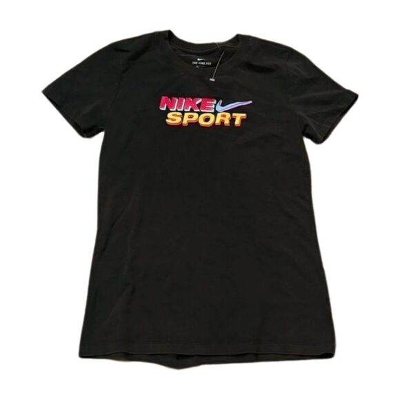 Nike Womens Sportswear Cotton Logo T-Shirt,Black,X-Small - Picture 15 of 16